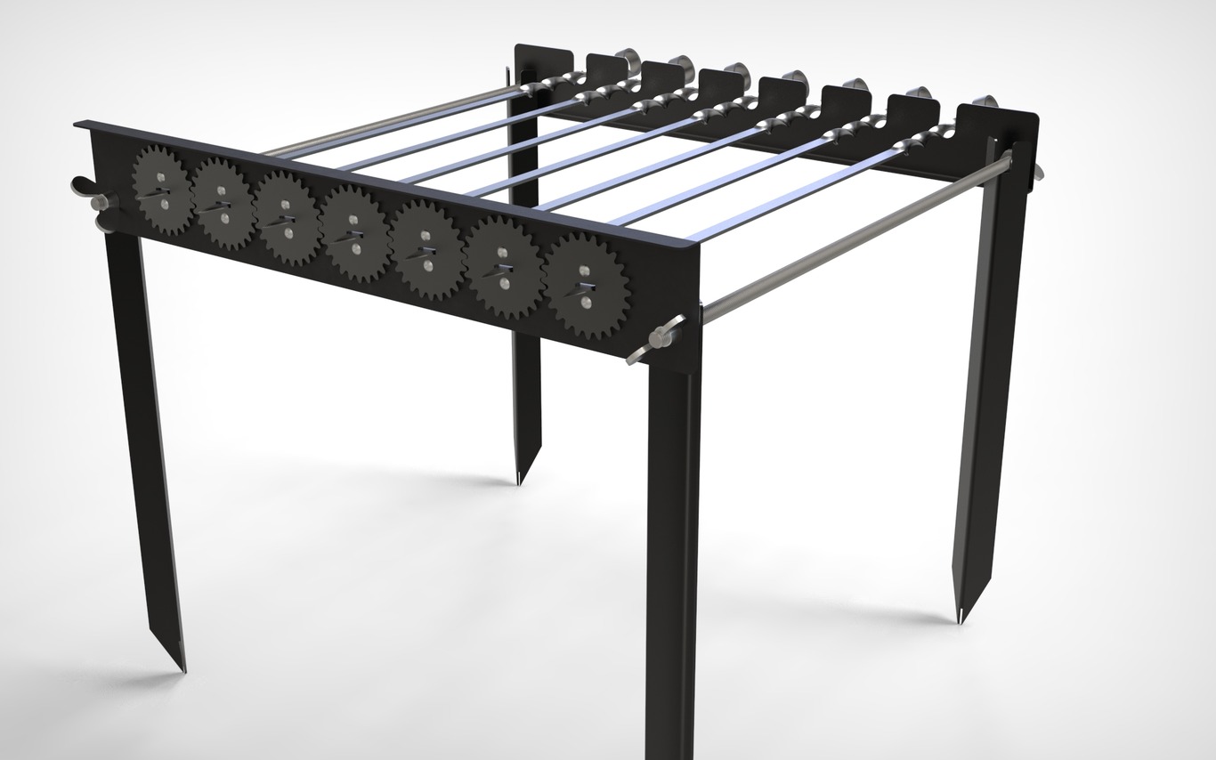Automatic Rotating Skewers Eco 50 - 7 Skewers. DXF files for laser, plasma cutting. Фото 7