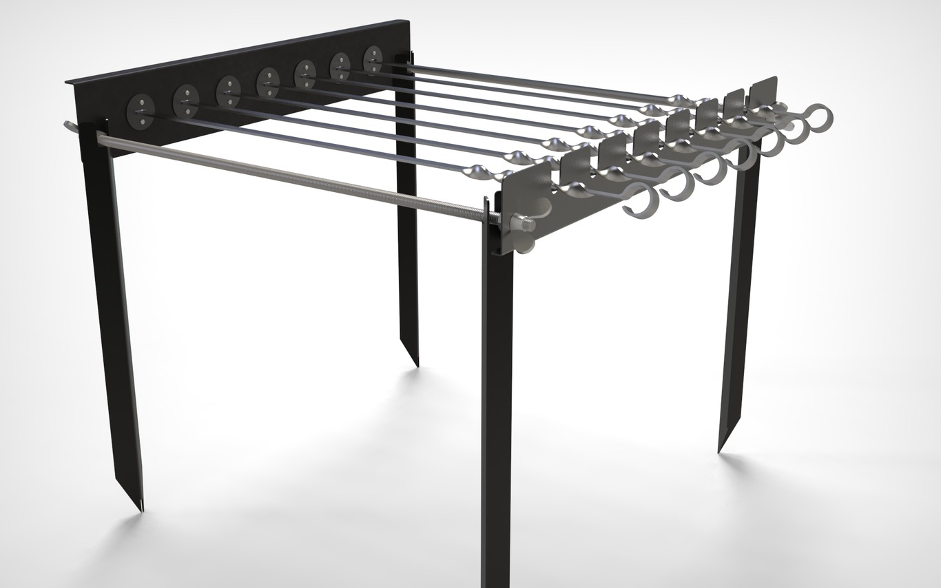 Automatic Rotating Skewers Eco 50 - 7 Skewers. DXF files for laser, plasma cutting. Фото 6