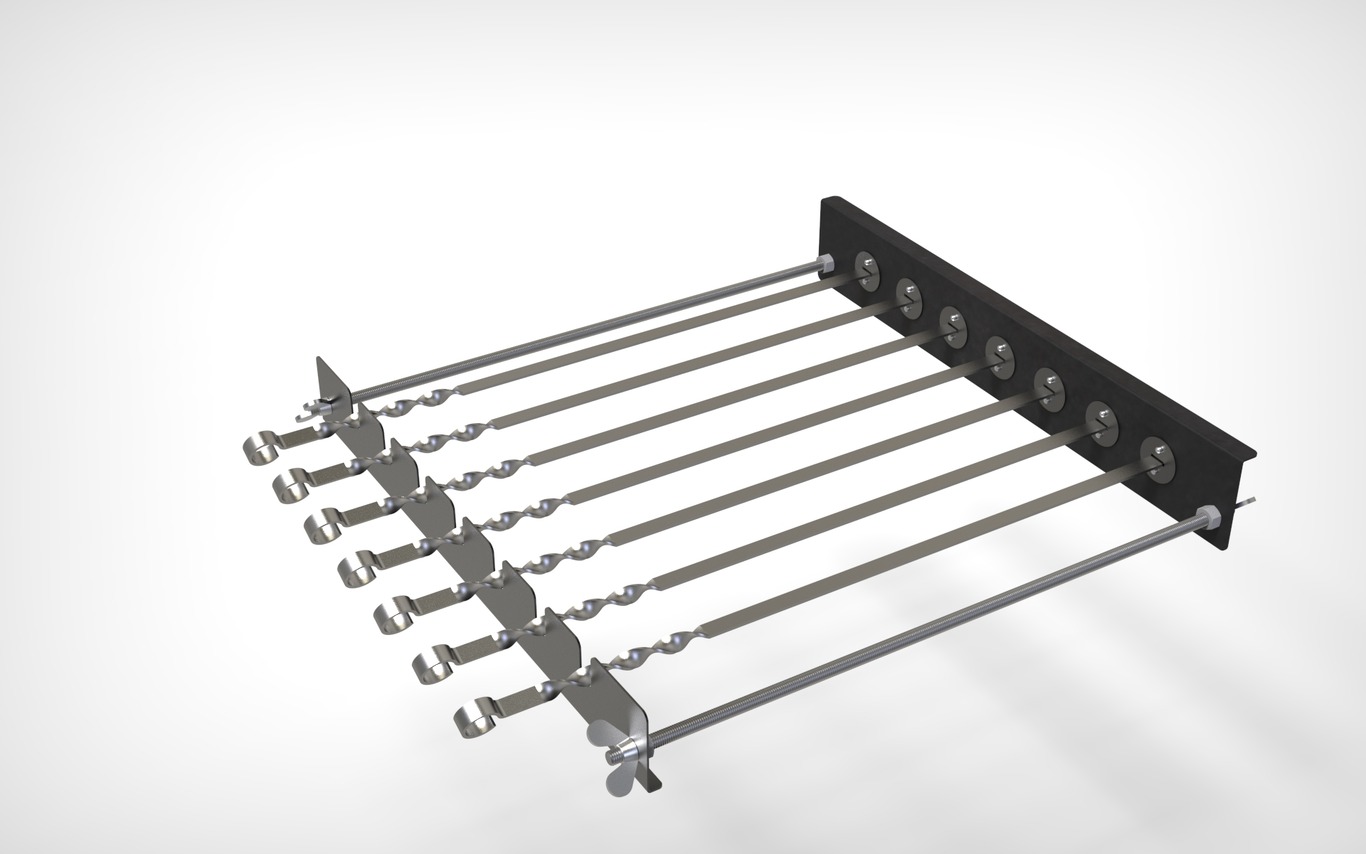 Automatic Rotating Skewers Eco 50 - 7 Skewers. DXF files for laser, plasma cutting. Фото 10