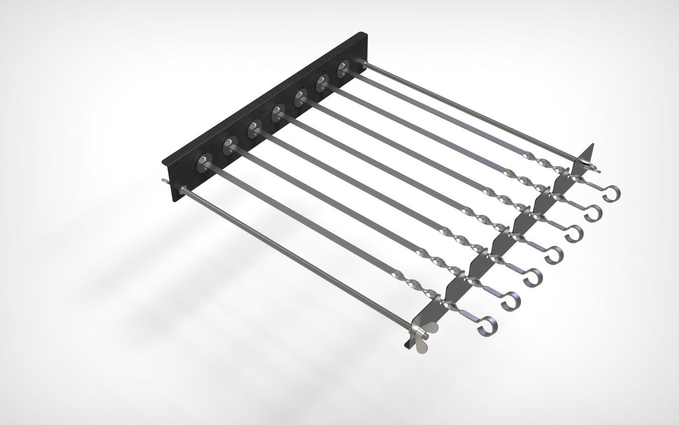 Automatic Rotating Skewers Eco 50 - 7 Skewers. DXF files for laser, plasma cutting. Фото 11