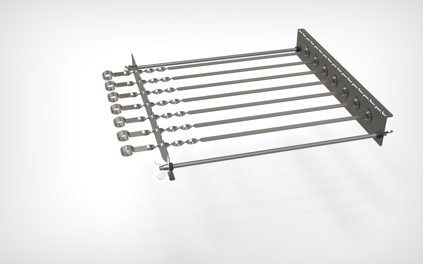 Automatic Rotating Skewers Eco 50 - 7 Skewers. DXF files for laser, plasma cutting. Фото 16