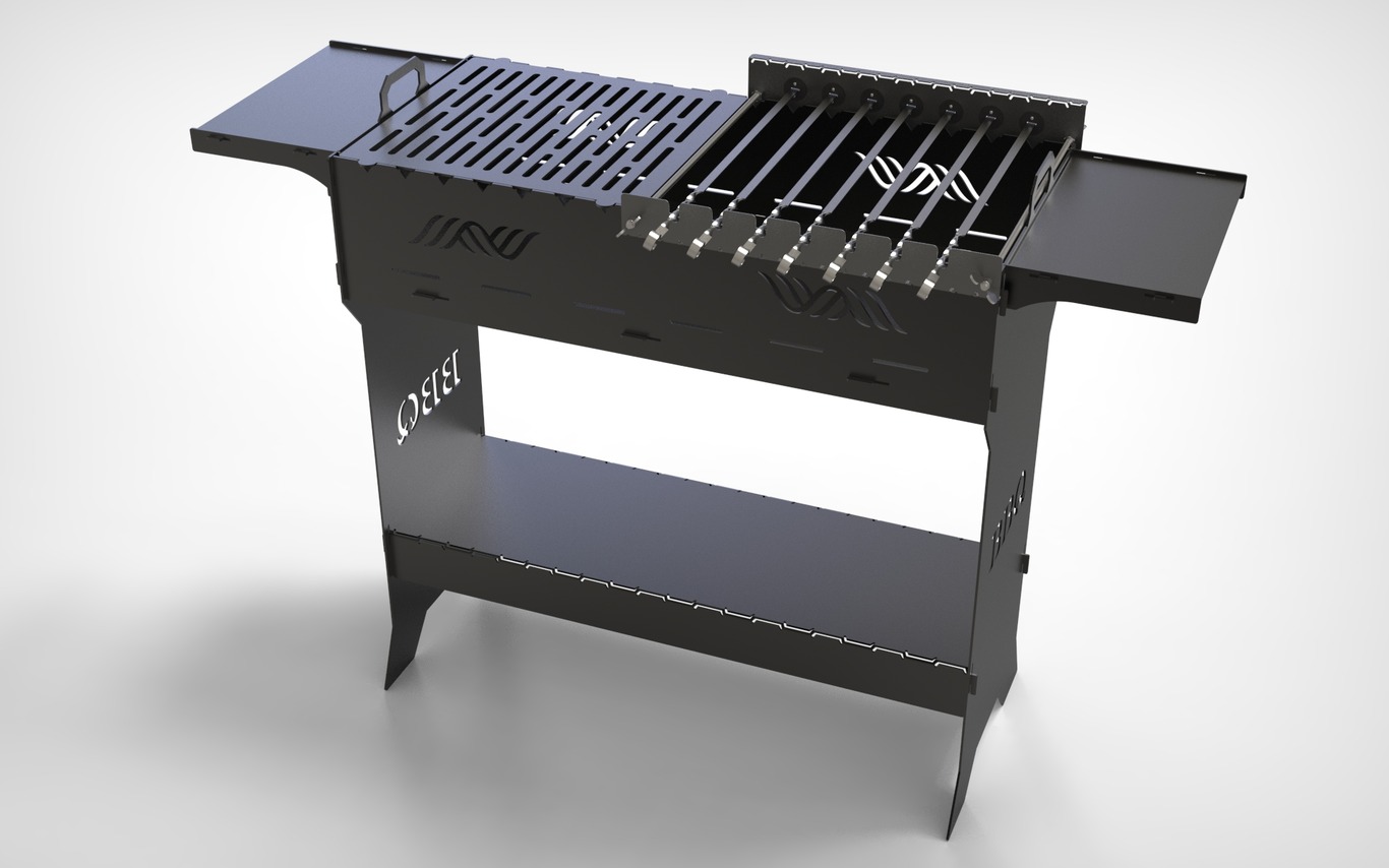 Automatic Rotating Skewers Eco 50 - 7 Skewers. DXF files for laser, plasma cutting. Фото 2