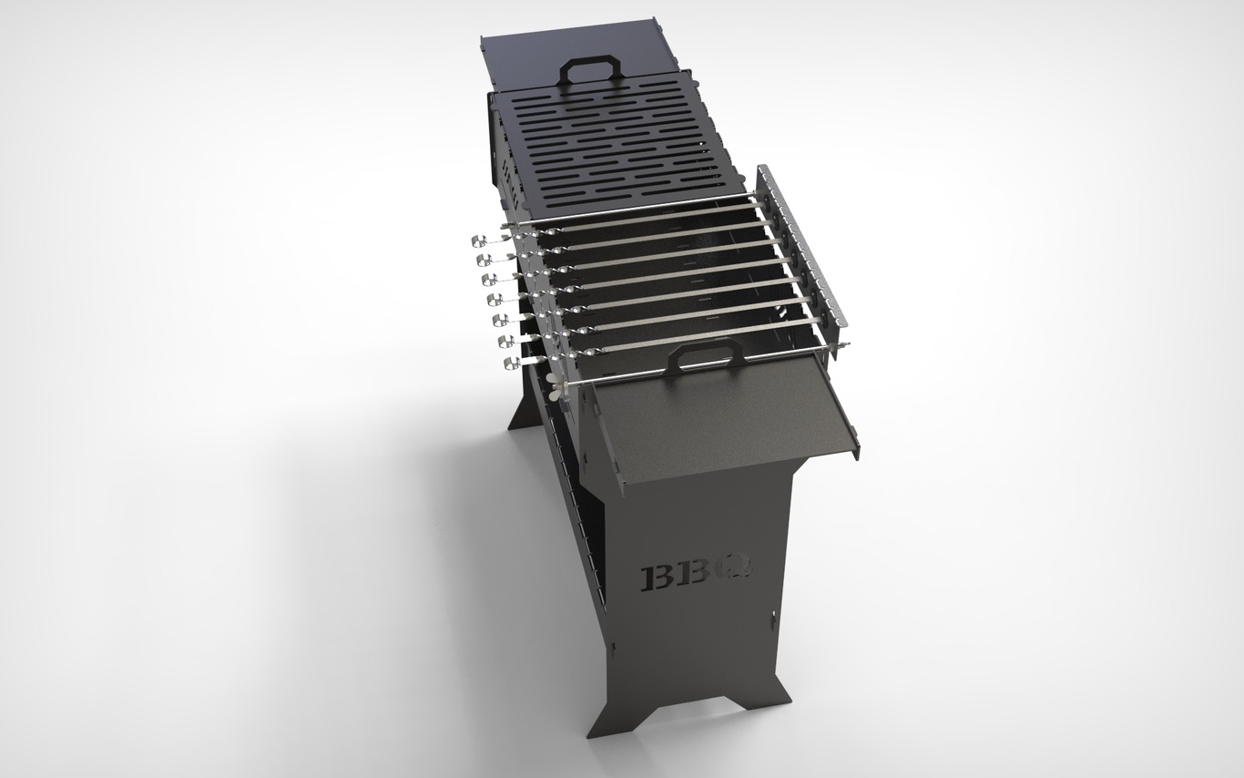 Automatic Rotating Skewers Eco 50 - 7 Skewers. DXF files for laser, plasma cutting. Фото 4
