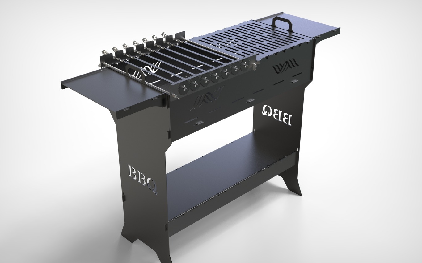 Automatic Rotating Skewers Eco 50 - 7 Skewers. DXF files for laser, plasma cutting. Фото 3