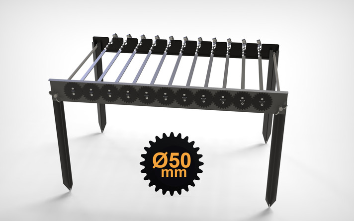 Automatic Rotating Skewers Eco 50 - 11 Skewers. DXF files for laser, plasma cutting
