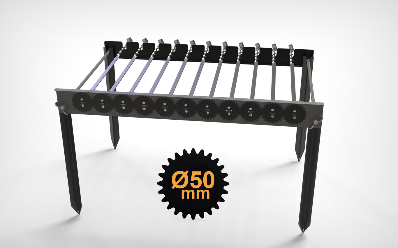 Automatic Rotating Skewers Eco 50 - 11 Skewers. DXF files for laser, plasma cutting