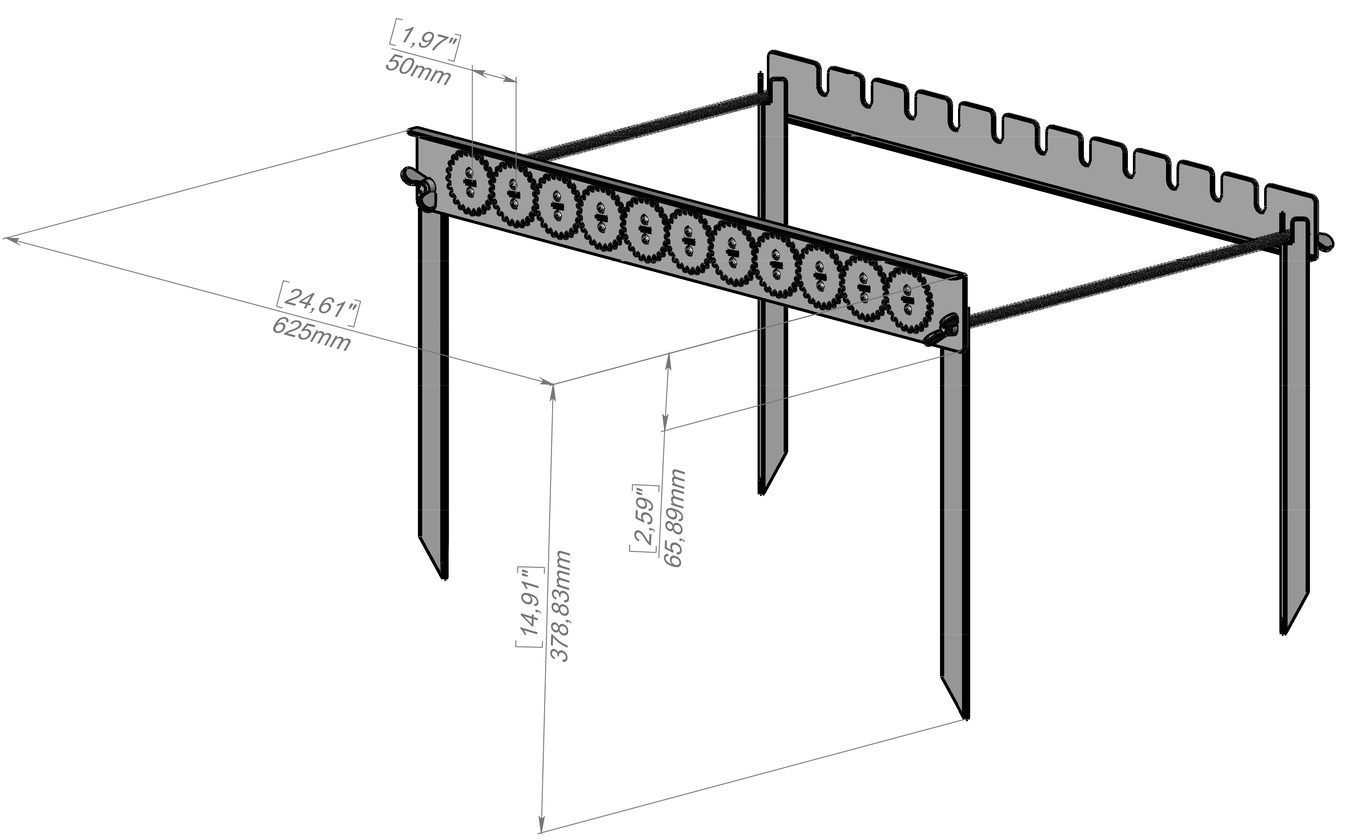 Automatic Rotating Skewers Eco 50 - 11 Skewers. DXF files for laser, plasma cutting. Фото 13