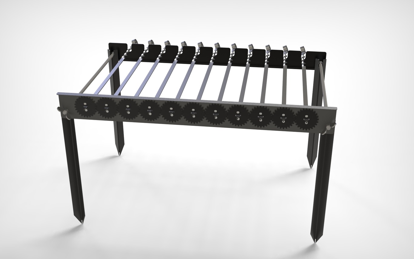 Automatic Rotating Skewers Eco 50 - 11 Skewers. DXF files for laser, plasma cutting. Фото 4