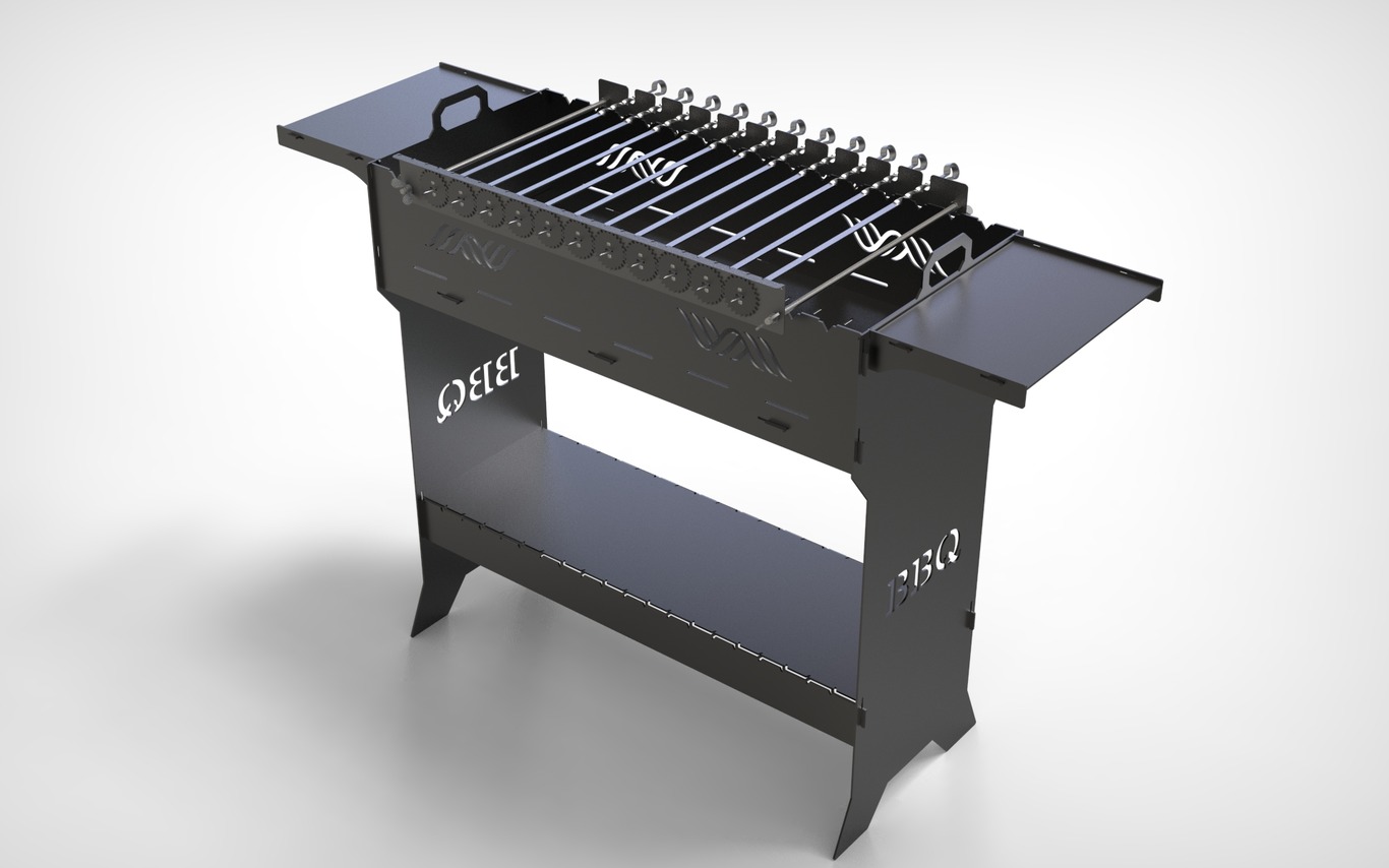 Automatic Rotating Skewers Eco 50 - 11 Skewers. DXF files for laser, plasma cutting. Фото 2