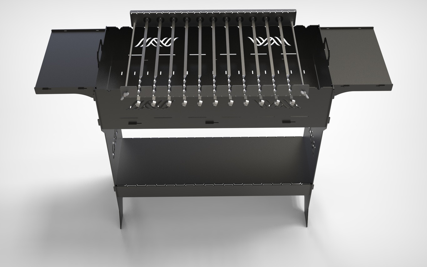 Automatic Rotating Skewers Eco 50 - 11 Skewers. DXF files for laser, plasma cutting. Фото 3