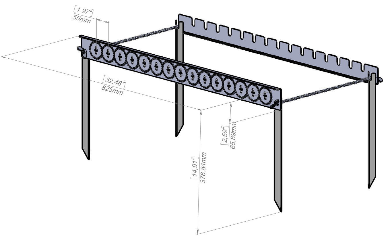 Automatic Rotating Skewers Eco 50 - 15 Skewers. DXF files for laser, plasma cutting. Фото 12