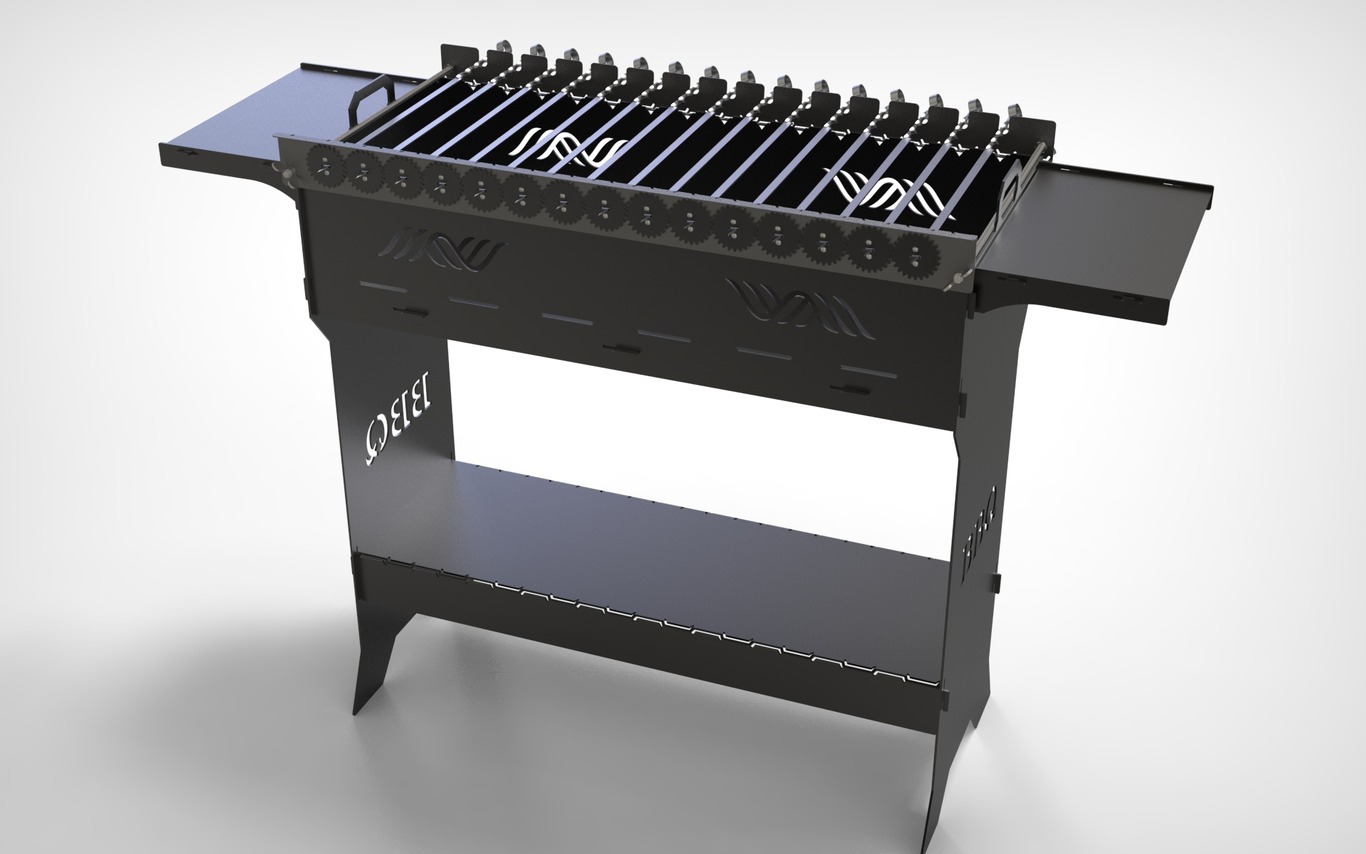 Automatic Rotating Skewers Eco 50 - 15 Skewers. DXF files for laser, plasma cutting. Фото 2