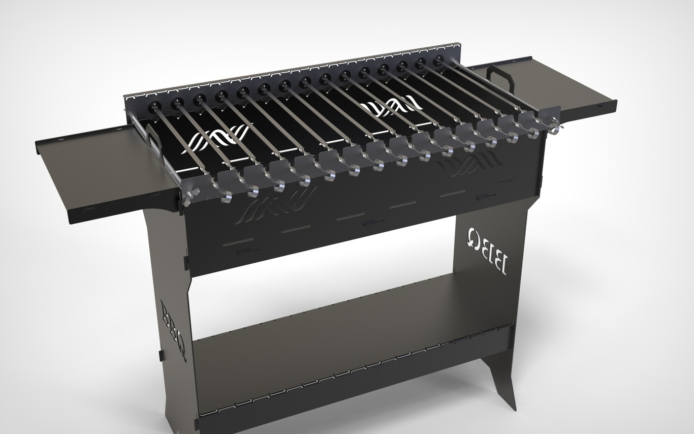 Automatic Rotating Skewers Eco 50 - 15 Skewers. DXF files for laser, plasma cutting. Фото 3