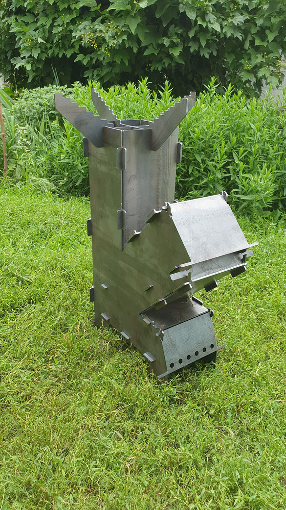 Big Rocket Stove. DXF files for laser, plasma cutting. Portable Turbo Wood Stove. Фото 2