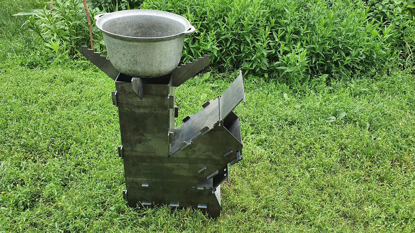 Big Rocket Stove. DXF files for laser, plasma cutting. Portable Turbo Wood Stove. Фото 7