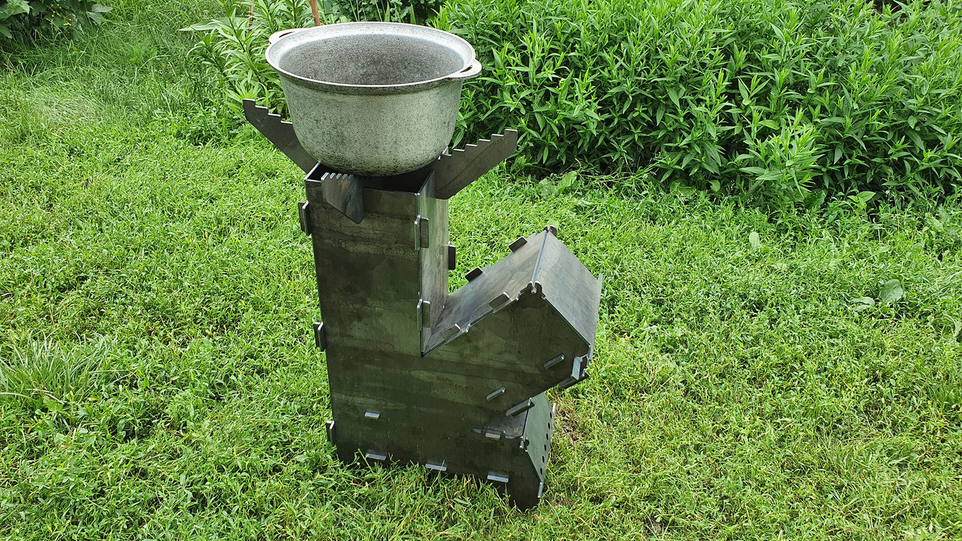 Big Rocket Stove. DXF files for laser, plasma cutting. Portable Turbo Wood Stove. Фото 8