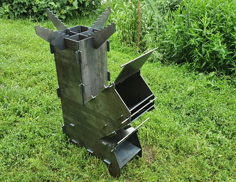 Big Rocket Stove. DXF files for laser, plasma cutting. Portable Turbo Wood Stove