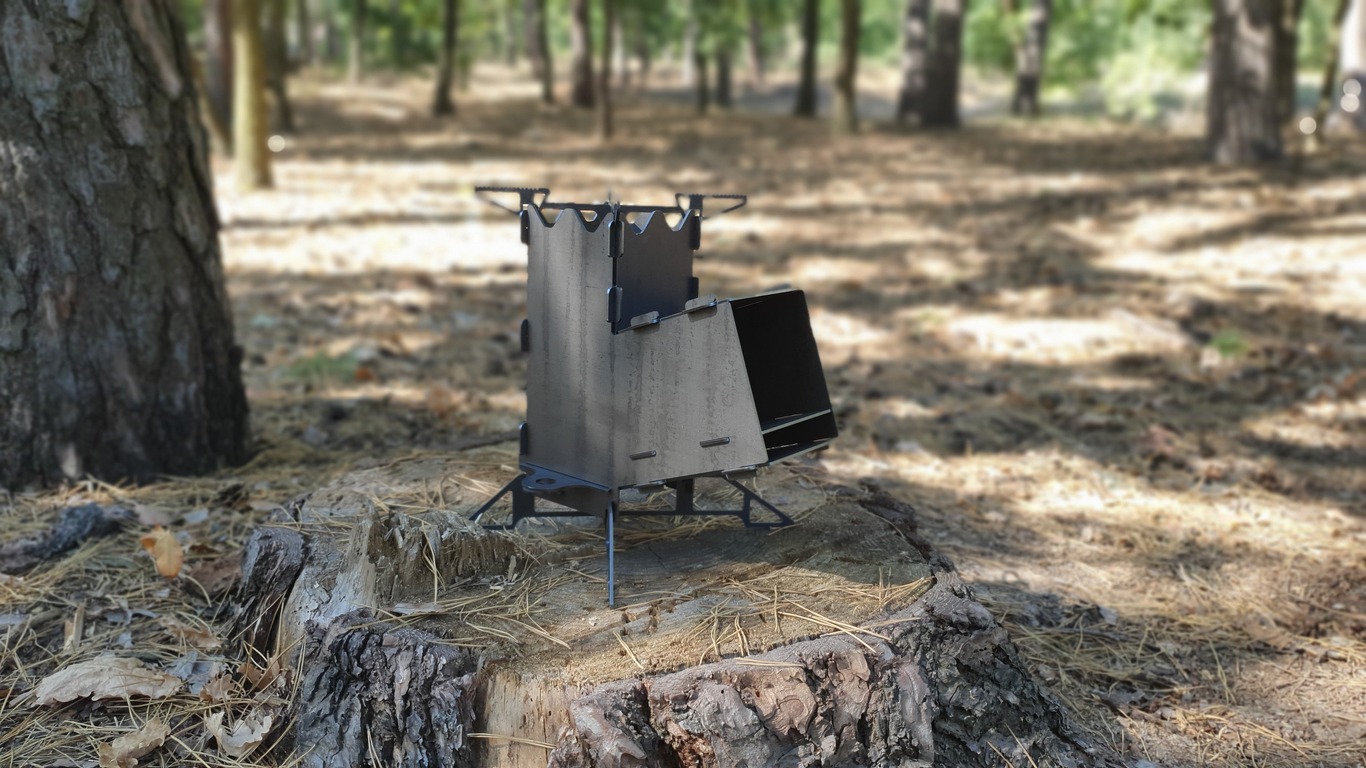 Mini Rocket Stove V2. DXF files for laser, plasma cutting. Tourist Turbo Wood Stove. Фото 4