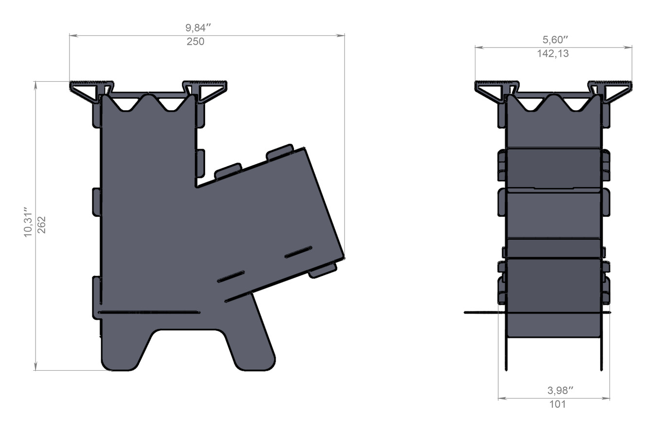 Mini Rocket Stove V3. DXF files for laser, plasma cutting. Tourist Turbo Wood Stove. Фото 8