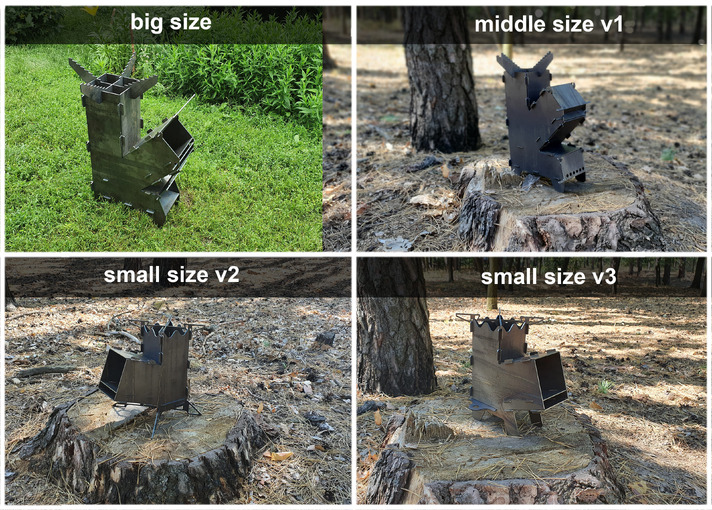 4-Piece Rocket Stove Bundle. DXF files for laser, plasma cutting. Tourist Turbo Wood Stoves
