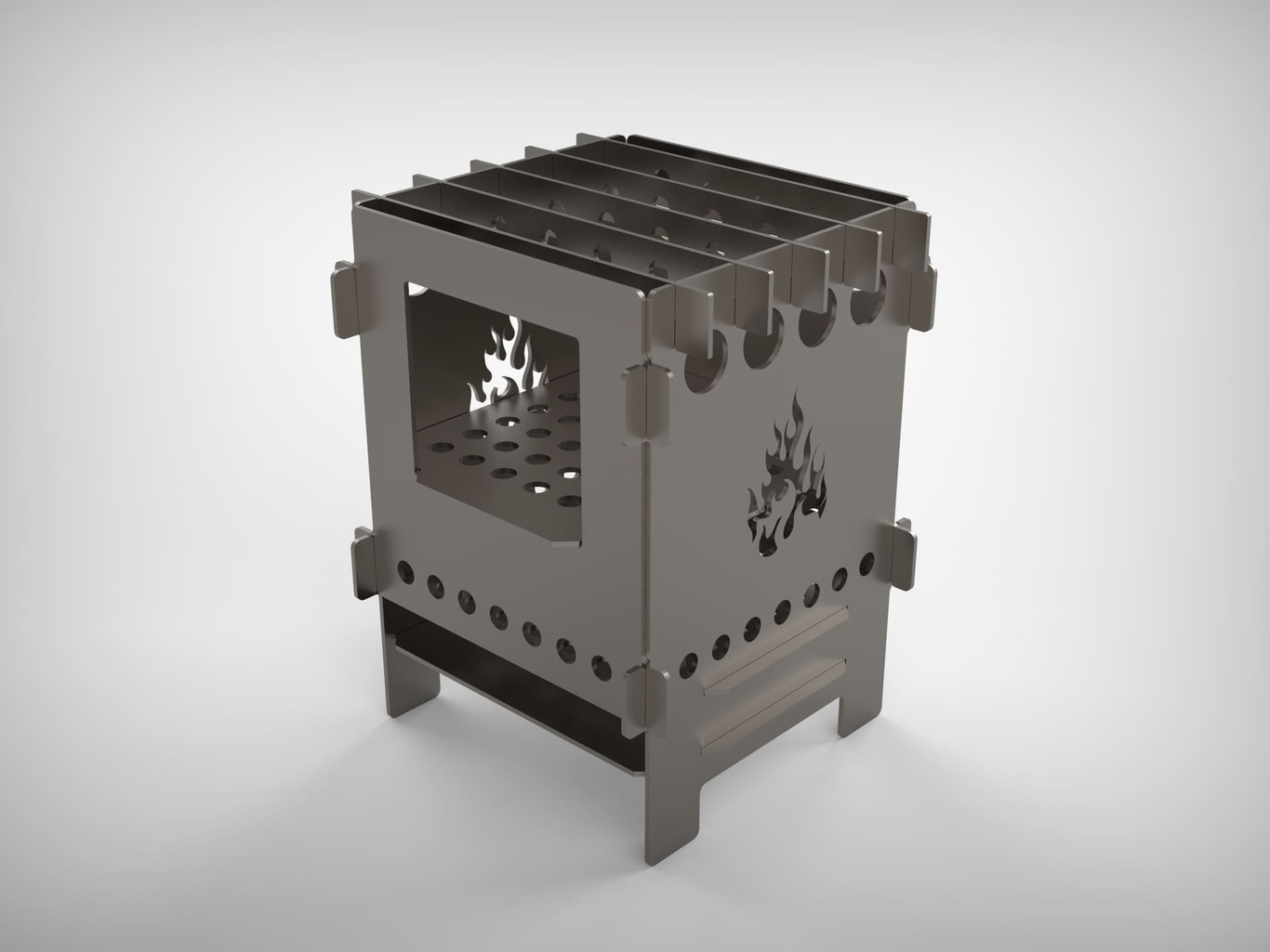 Camping Stove V2. DXF files for laser, plasma cutting. Ultralight Portable Wood Stove. Фото 2