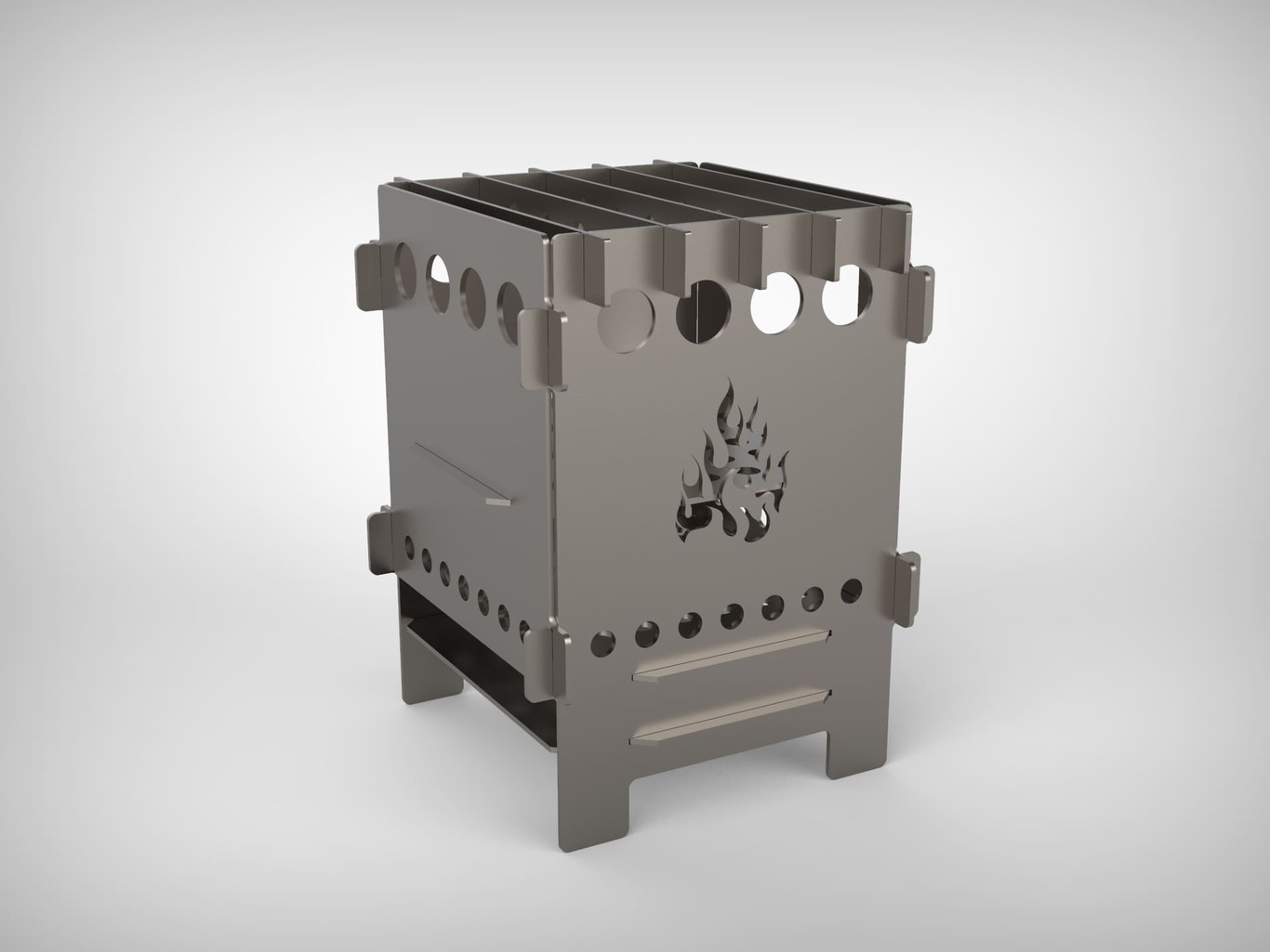 Camping Stove V2. DXF files for laser, plasma cutting. Ultralight Portable Wood Stove. Фото 4