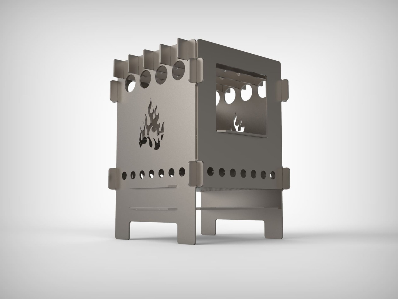 Camping Stove V2. DXF files for laser, plasma cutting. Ultralight Portable Wood Stove. Фото 7