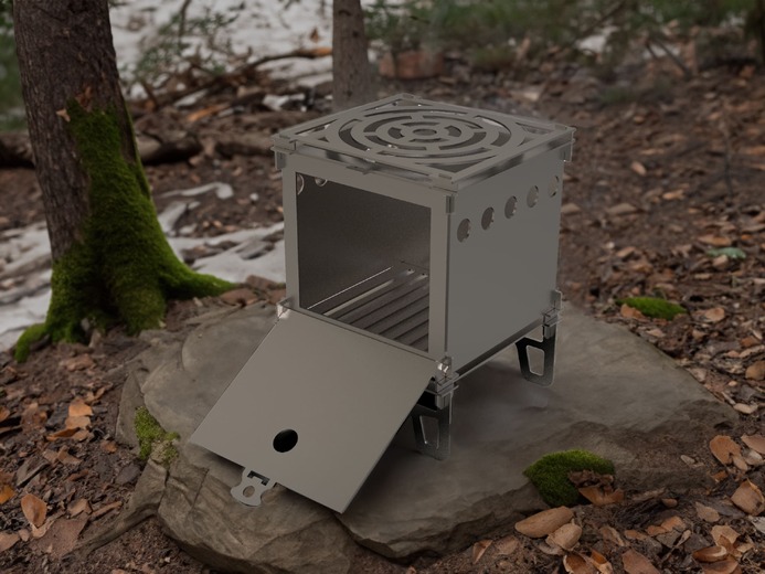 Camping Stove V3. DXF files for laser, plasma cutting. Ultralight Portable Wood Stove