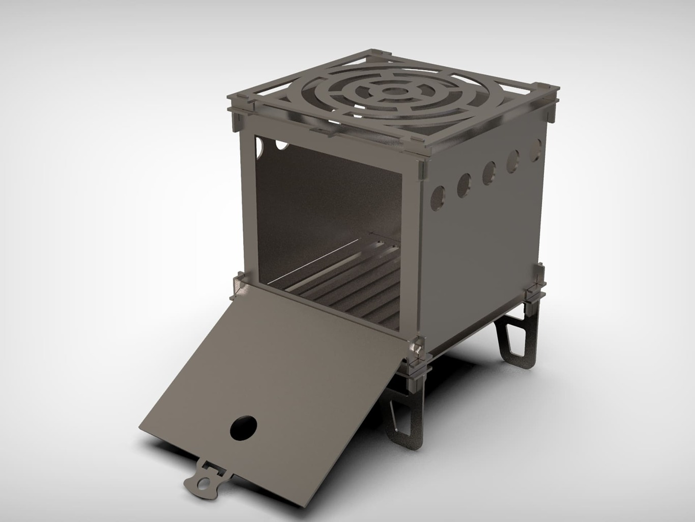 Camping Stove V3. DXF files for laser, plasma cutting. Ultralight Portable Wood Stove. Фото 3