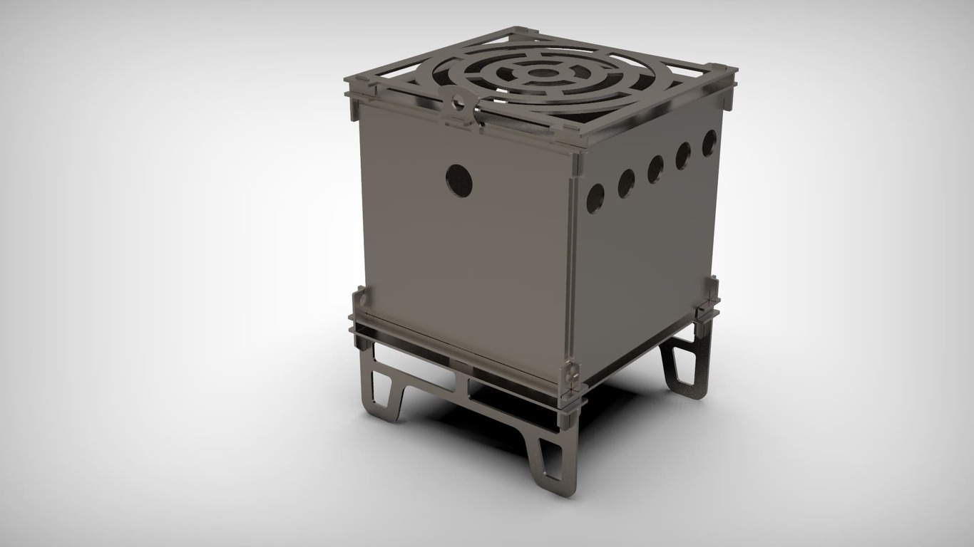 Camping Stove V3. DXF files for laser, plasma cutting. Ultralight Portable Wood Stove. Фото 4
