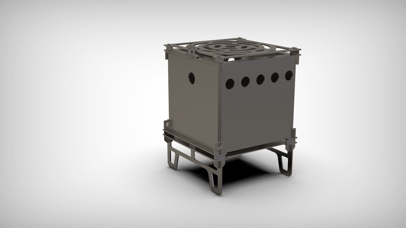 Camping Stove V3. DXF files for laser, plasma cutting. Ultralight Portable Wood Stove. Фото 5