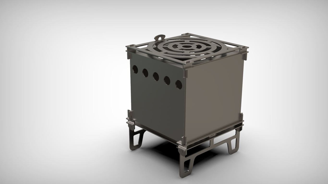 Camping Stove V3. DXF files for laser, plasma cutting. Ultralight Portable Wood Stove. Фото 6