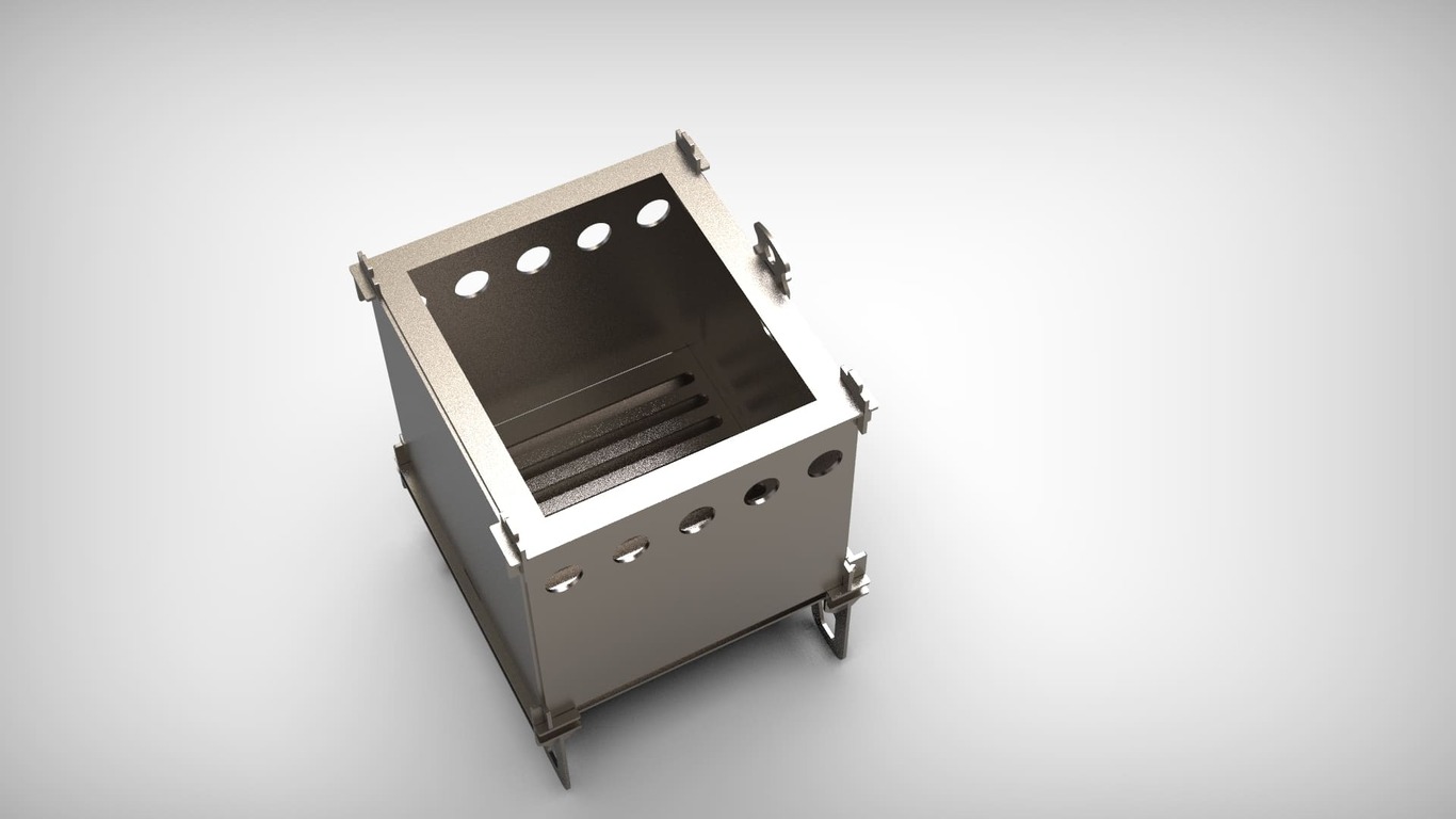 Camping Stove V3. DXF files for laser, plasma cutting. Ultralight Portable Wood Stove. Фото 8