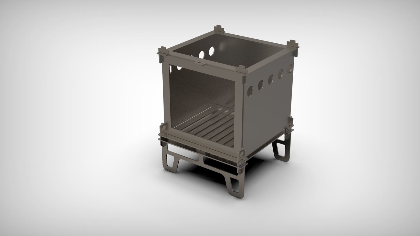 Camping Stove V3. DXF files for laser, plasma cutting. Ultralight Portable Wood Stove. Фото 9