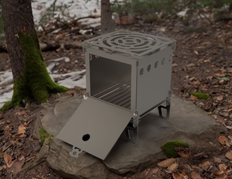 Camping Stove V3. DXF files for laser, plasma cutting. Ultralight Portable Wood Stove