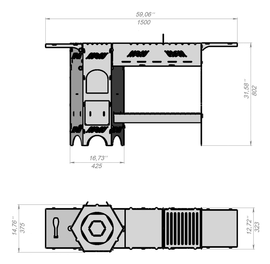 Cauldron Stove and Grill V6. DXF files for laser, plasma cutting. Фото 9