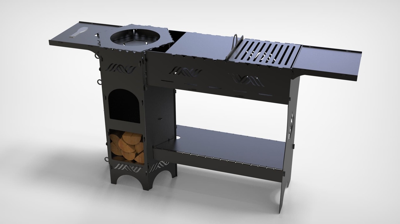 Cauldron Stove and Grill V6. DXF files for laser, plasma cutting. Фото 6