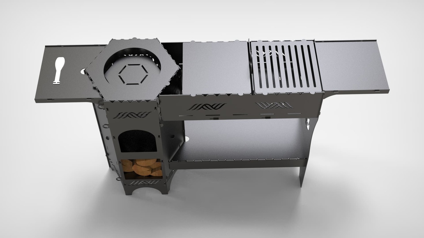 Cauldron Stove and Grill V6. DXF files for laser, plasma cutting. Фото 3