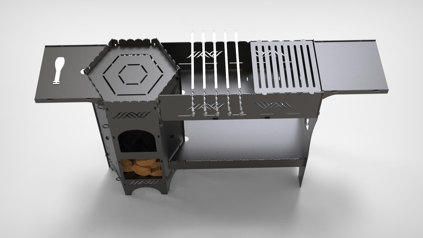 Cauldron Stove and Grill V6. DXF files for laser, plasma cutting. Фото 4