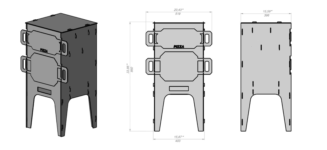Pizza oven. DXF files for laser, plasma cutting. Фото 15