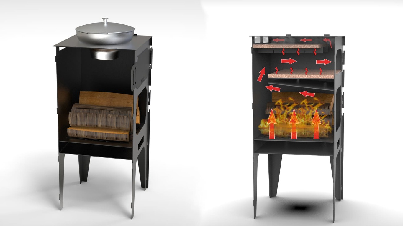 Forno per Pizza e Stufa per Paiolo 2 in 1. File DXF per taglio laser, plasma. Фото 9