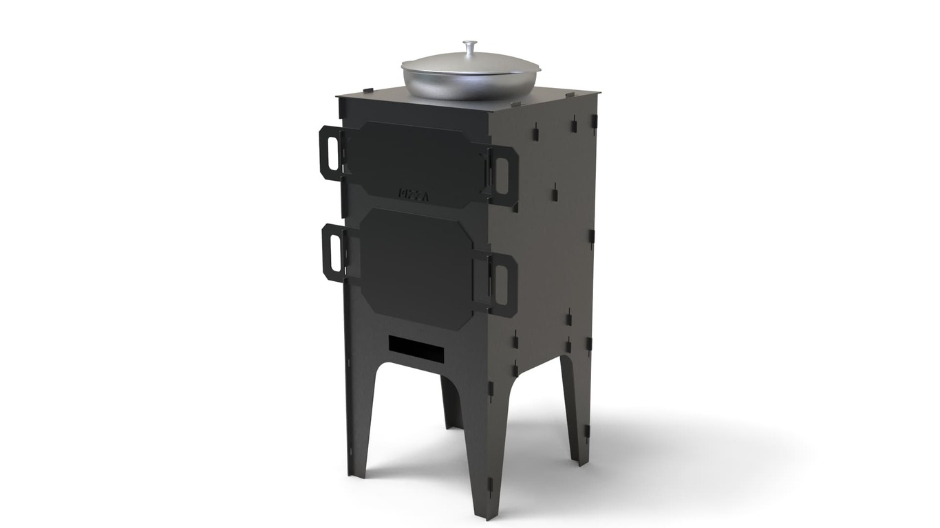 Forno per Pizza e Stufa per Paiolo 2 in 1. File DXF per taglio laser, plasma. Фото 3