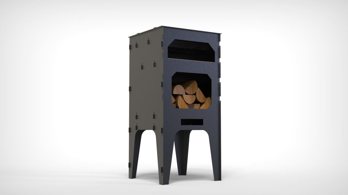 Forno per Pizza e Stufa per Paiolo 2 in 1. File DXF per taglio laser, plasma. Фото 5