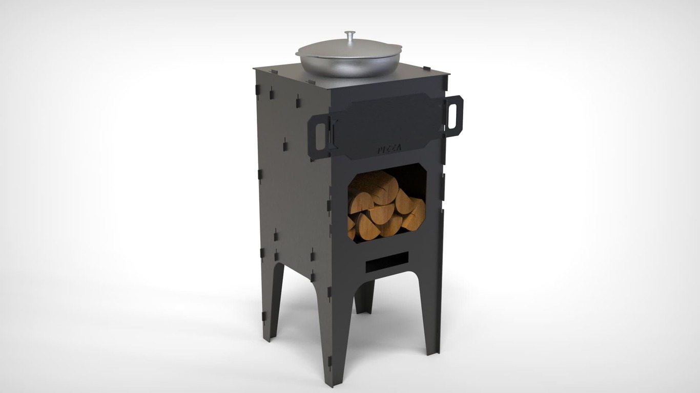 Forno per Pizza e Stufa per Paiolo 2 in 1. File DXF per taglio laser, plasma. Фото 7