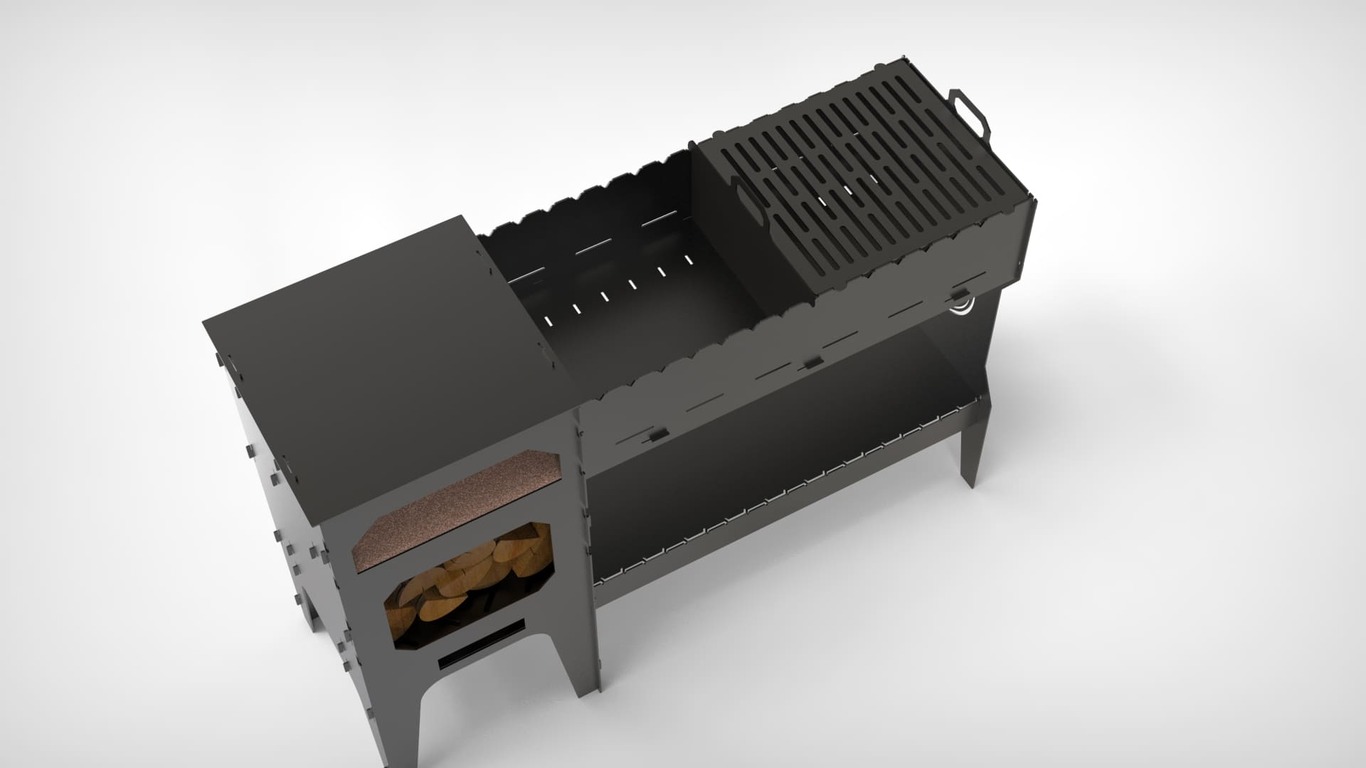 3-in-1 Pizza Oven and Cauldron Stove and Grill. DXF files for laser, plasma cutting. Фото 7
