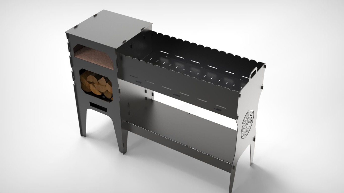 3-in-1 Pizza Oven and Cauldron Stove and Grill. DXF files for laser, plasma cutting. Фото 9