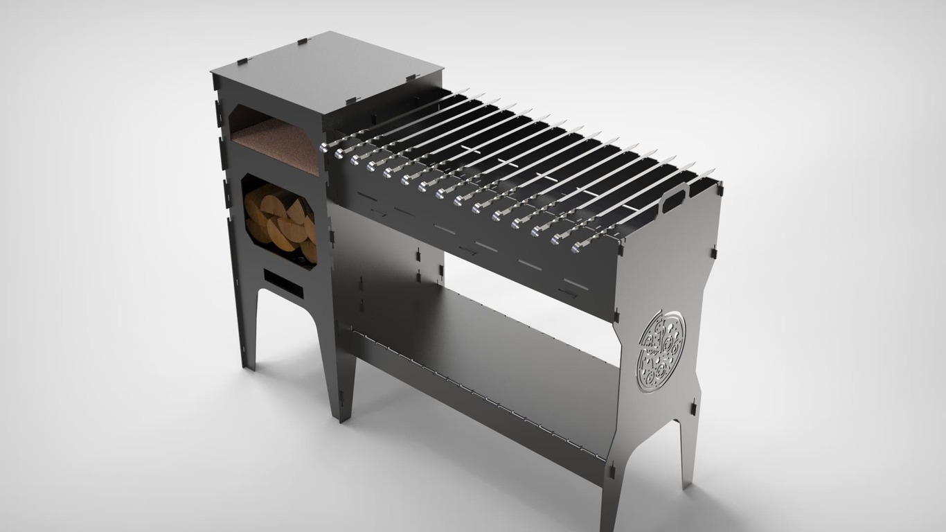 3-in-1 Pizza Oven and Cauldron Stove and Grill. DXF files for laser, plasma cutting. Фото 12
