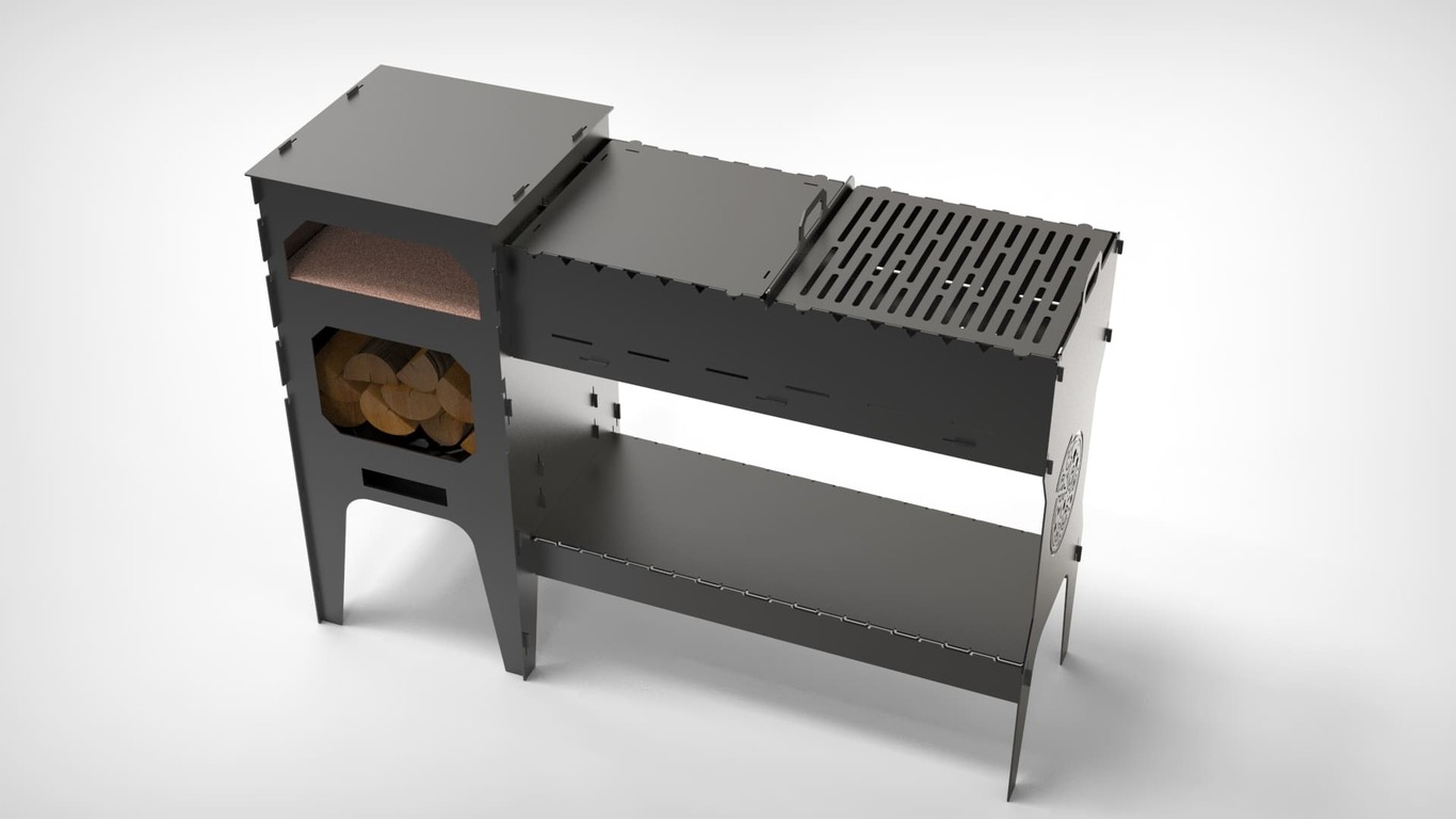 3-in-1 Pizza Oven Bundle. DXF files for laser, plasma cutting. Фото 4