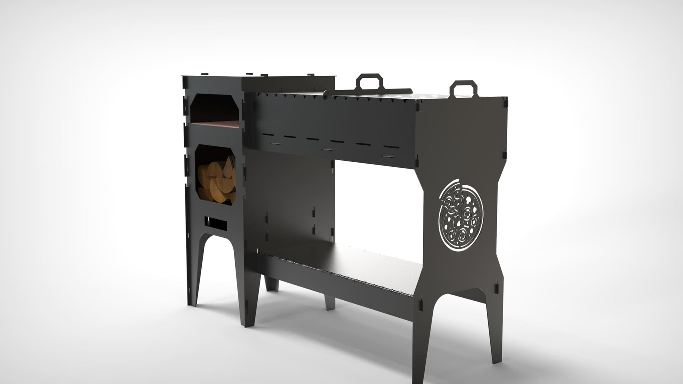 3-in-1 Pizza Oven Bundle. DXF files for laser, plasma cutting. Фото 3