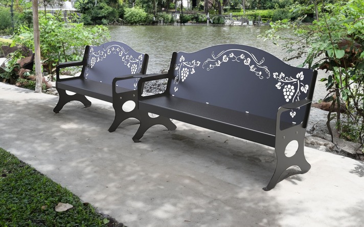 Garden Bench. Park Bench. DXF files for laser, plasma cutting. Home Backyard Decoration